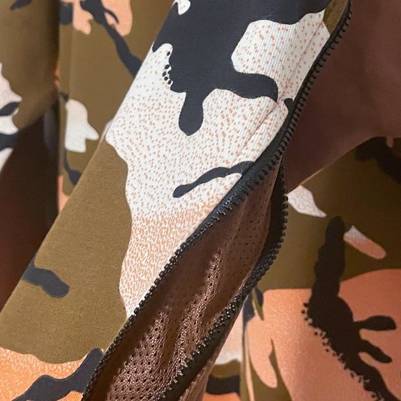 Adidas Men's All Over Print Camo Brown Hoodie with Zipper Sleeves - Picture 4 of 7